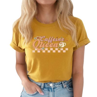 Caffeine Queen Shirt Gift for Coffee Lover Coffee Drinker T-Shirt #00344-106