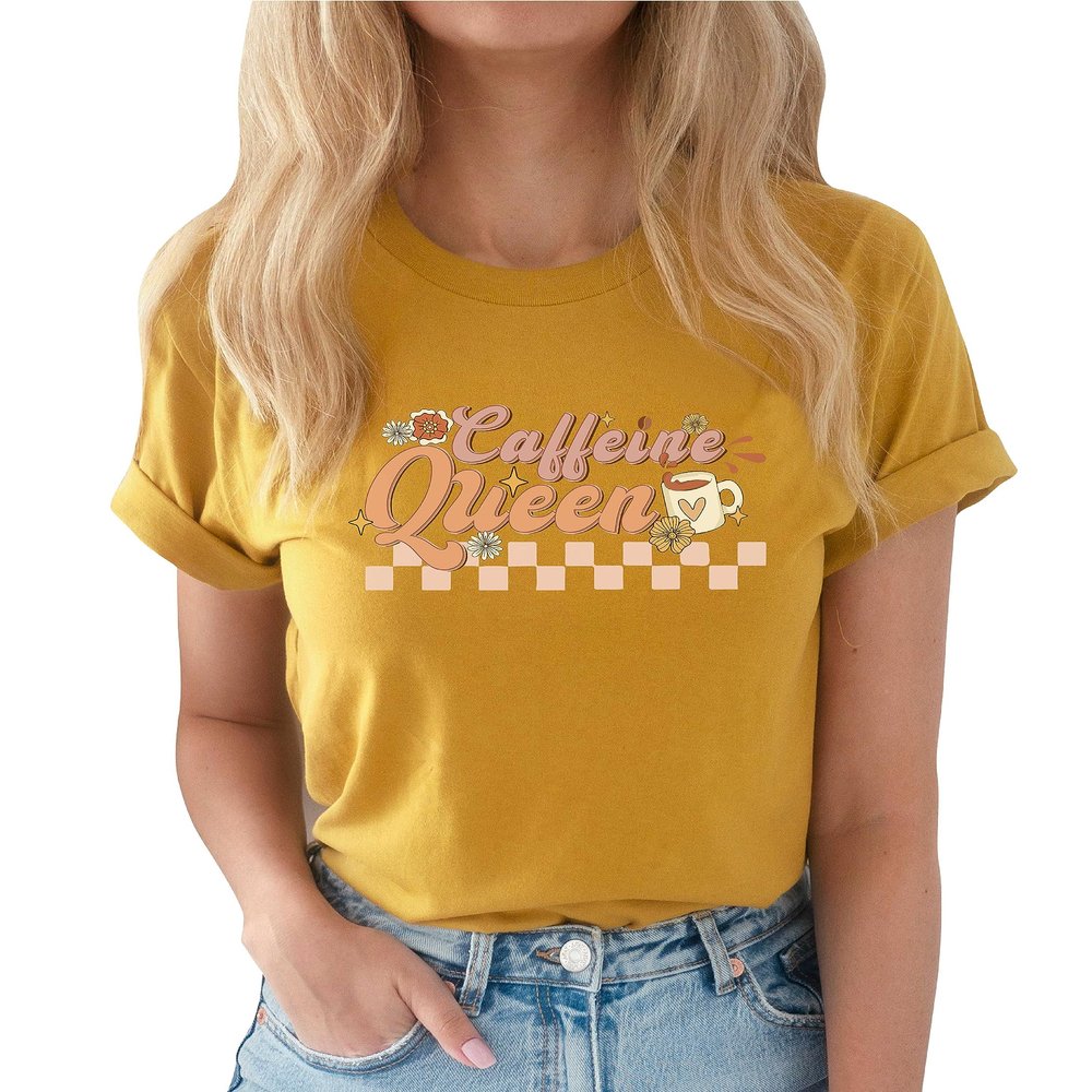 Caffeine Queen Shirt Gift for Coffee Lover Coffee Drinker T-Shirt #00344-106