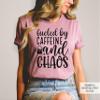 Fueled by Caffeine and Chaos Shirt Coffee Mom Sarcastic Mama Coffee Lover Addict T-Shirt #00083-109 view 3