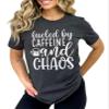 Fueled by Caffeine and Chaos Shirt Coffee Mom Sarcastic Mama Coffee Lover Addict T-Shirt #00083-87 view 1