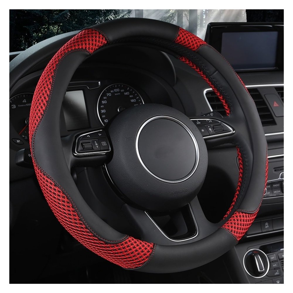FUERU Car Steering Wheel Cover Set Car Steering Wheel Cover Comfortable Leather Sweat-Absorbing and Breathable Car Interior (Color : 1#)
