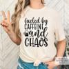Fueled by Caffeine and Chaos Shirt Coffee Mom Sarcastic Mama Coffee Lover Addict T-Shirt #00083-107 view 3