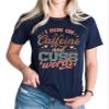 I Run On Caffeine and Cuss Words Shirt Sarcastic Coffee Shirt Coffee Lover #00343-94 view 1