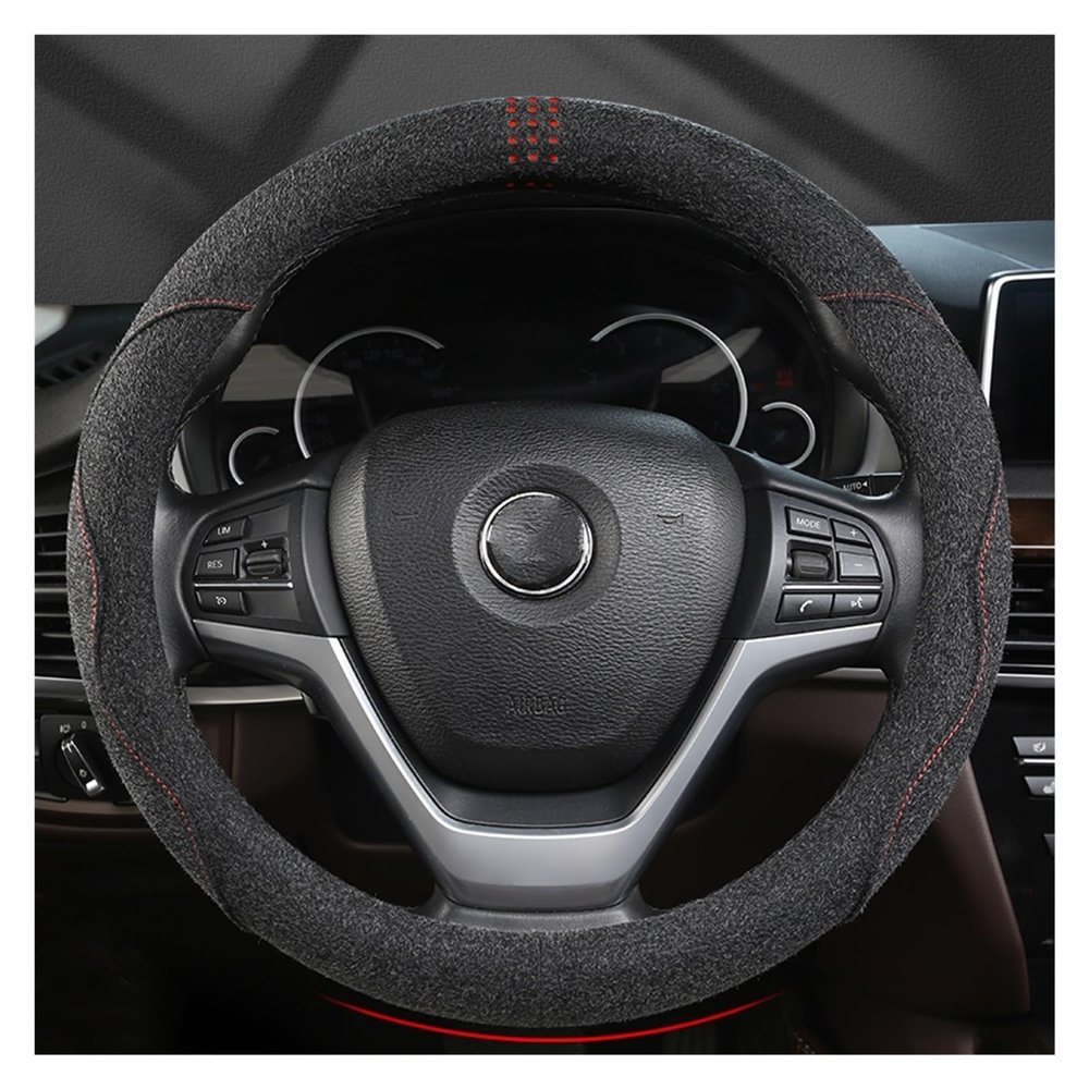 FUERU Car Steering Wheel Cover Set Car Steering Wheel Cover Ultra-Thin Leather Soft Skin-Friendly Car Interior Accessories (Color : 2#)