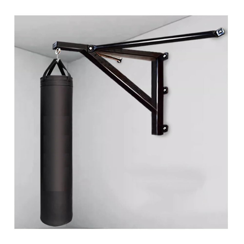 Heavy Punch Bag Wall Bracket Sandbag Shelf Boxing Bracket Suspension Frame Wall Hanger Wall-Mounted Home Fitness Equipment Training Accessories Hanger Rings Strong Bearing ( Color : Black , Size : 60X