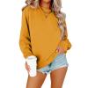 Jielayou Womens Casual Crewneck Sweatshirts Fall Long Sleeve Pullover Tops Drop Shoulder Oversized Sweatshirt Solid Color Ribbed Cuffs Hem Loose Fit Cute Tunic Tops Fall 2023 Trendy Clothes view 3