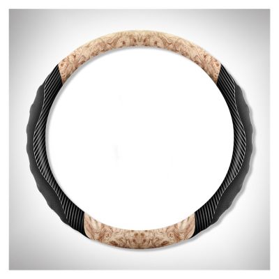 FUERU Car Steering Wheel Cover Set Car Steering Wheel Cover Carbon Fiber Leather Mahogany Grain Breathable Sweat-Absorbing Car Interior (Color : 1#)