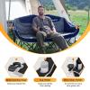 KingCamp 3 Person Camping Chair, Oversized 660lbs Heavy Duty Loveseat for Adults Portable Folding XL 2 Person Couch Padded Comfortable Three Seat with Cup Holder for Outdoor Lawn Backyard, Black/Grey view 4
