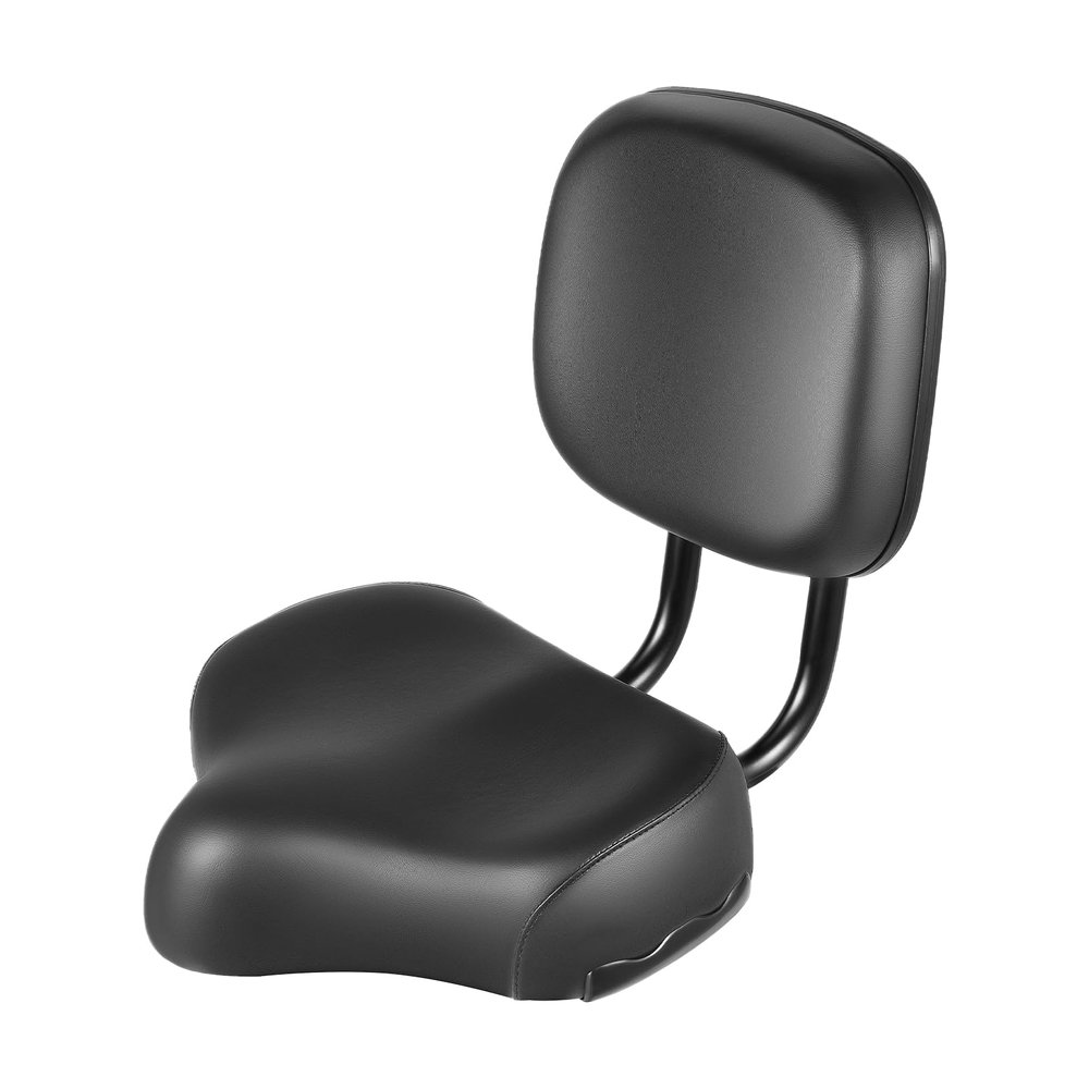 Bicycle Saddle with Soft Backrest Support Electric Extra Wide Comfortable Bicycle Saddle Seat Pad Wide Comfort w/Back Rest Black for eBike, Tricycle, and Big Bikes