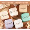 DayOfShe Personalized Name Jewelry Box Christmas Stocking Stuffers for Women Teenage Girls Gifts Custom Travel Jewelry Case with Name for Bridesmaid Proposal Gifts view 3