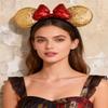 A Miaow 3D Black Mouse Sequin Ears Headband MM Glitter Butterfly Hair Clasp Park Supply Adults Women Photo Accessory (Golden and Red) view 4