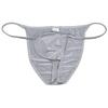 Jaxu Men's Bodybuilding Posing String Bikini Briefs Underwear Male Contour Pouch Cheeky Briefs Silky Soft Thin Underpants 2-Pack(Light Gray,Black Green) XL view 2