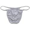 Jaxu Men's Bodybuilding Posing String Bikini Briefs Underwear Male Contour Pouch Cheeky Briefs Silky Soft Thin Underpants 2-Pack(Light Gray,Black Green) XL view 3