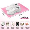 Large Pink Travel Shoe Bags - 10 Pcs, Non-Woven Drawstring with Clear Window (12.6" X 17.3") view 2