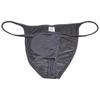 Jaxu Men's Bodybuilding Posing String Bikini Briefs Underwear Male Contour Pouch Cheeky Briefs Silky Soft Thin Underpants 2-Pack(Dark Gray,Light Brown) M view 2