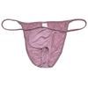 Jaxu Men's Bodybuilding Posing String Bikini Briefs Underwear Male Contour Pouch Cheeky Briefs Silky Soft Thin Underpants 2-Pack(Dark Gray,Light Brown) M view 4