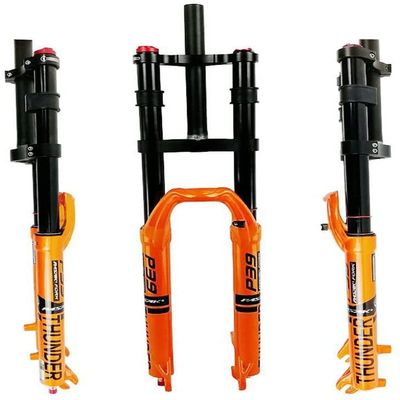 ZECHAO Downhill Fork 26/27.5/29'',Double Shoulder DH Front Fork Bike Air Shock Absorber with Damping 160mm Travel Disc Brake QR 9mm Outdoor (Color : Orange, Size : 26inch)