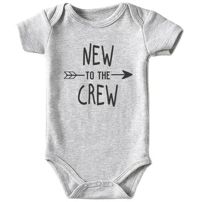 Acwssit New Crew Coming Home Baby Boy Clothes Funny newborn Baby gifts Bodysuit 0-3 months Gray