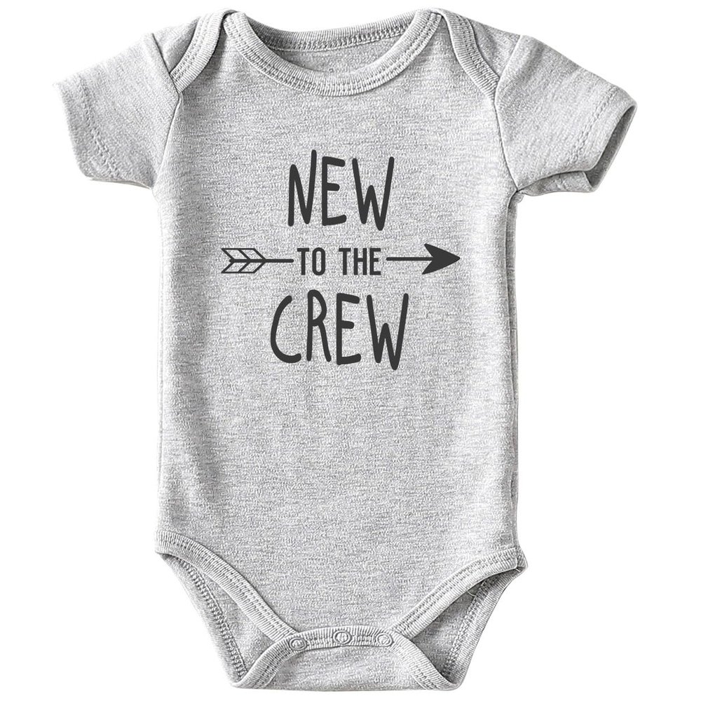 Acwssit New Crew Coming Home Baby Boy Clothes Funny newborn Baby gifts Bodysuit 0-3 months Gray