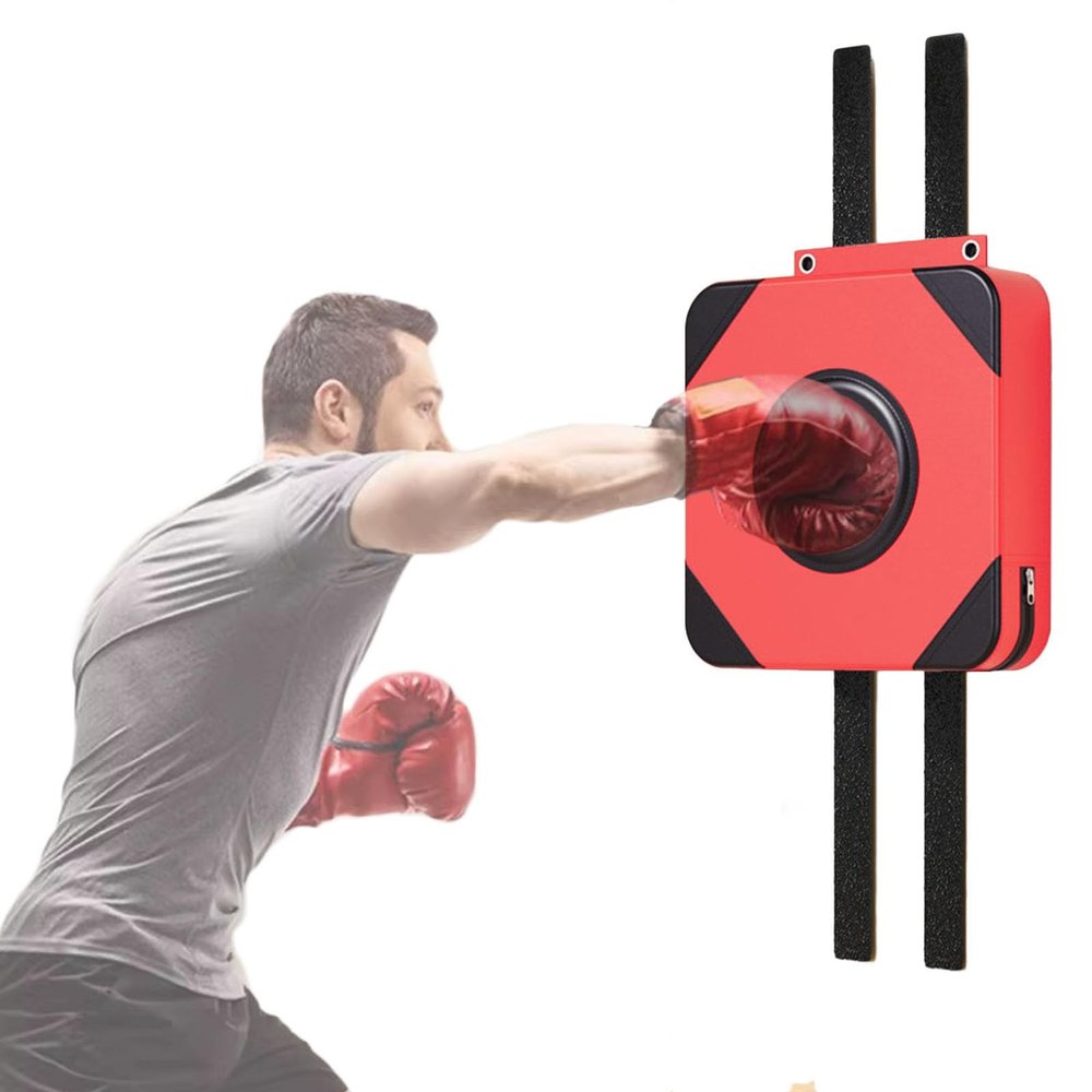 LXLZYXSF Adjustable Height Wall Focus Target Boxing Bag Punch Mat - Martial Arts Muay Thai Training, Stress Release & Fitness Equipment for Adult Children (Color : Red, Size : 40x10x40cm)