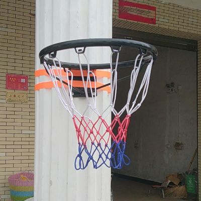 CMYUN Patio Backyard Basketball Goal Rim, Park School Tree Black Basketball Ring Net, Hanging Basketball Hoops with 2 Net, Basketball Rim 45cm