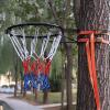 CMYUN Patio Backyard Basketball Goal Rim, Park School Tree Black Basketball Ring Net, Hanging Basketball Hoops with 2 Net, Basketball Rim 45cm view 2