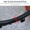CMYUN Patio Backyard Basketball Goal Rim, Park School Tree Black Basketball Ring Net, Hanging Basketball Hoops with 2 Net, Basketball Rim 45cm view 4