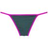 Jaxu Mens Ultra Tiny Bikini Briefs Underwear Male Contour Pouch Cheeky Briefs Open Side Ice Silk Underpants Sheer Bottoms Black Green L view 3