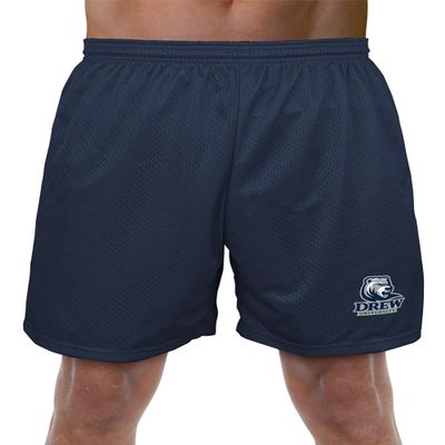 Campus Lab Drew University Primary Mark Men's Adult Athletic Gym Shorts 7" Inseam, Navy, Medium