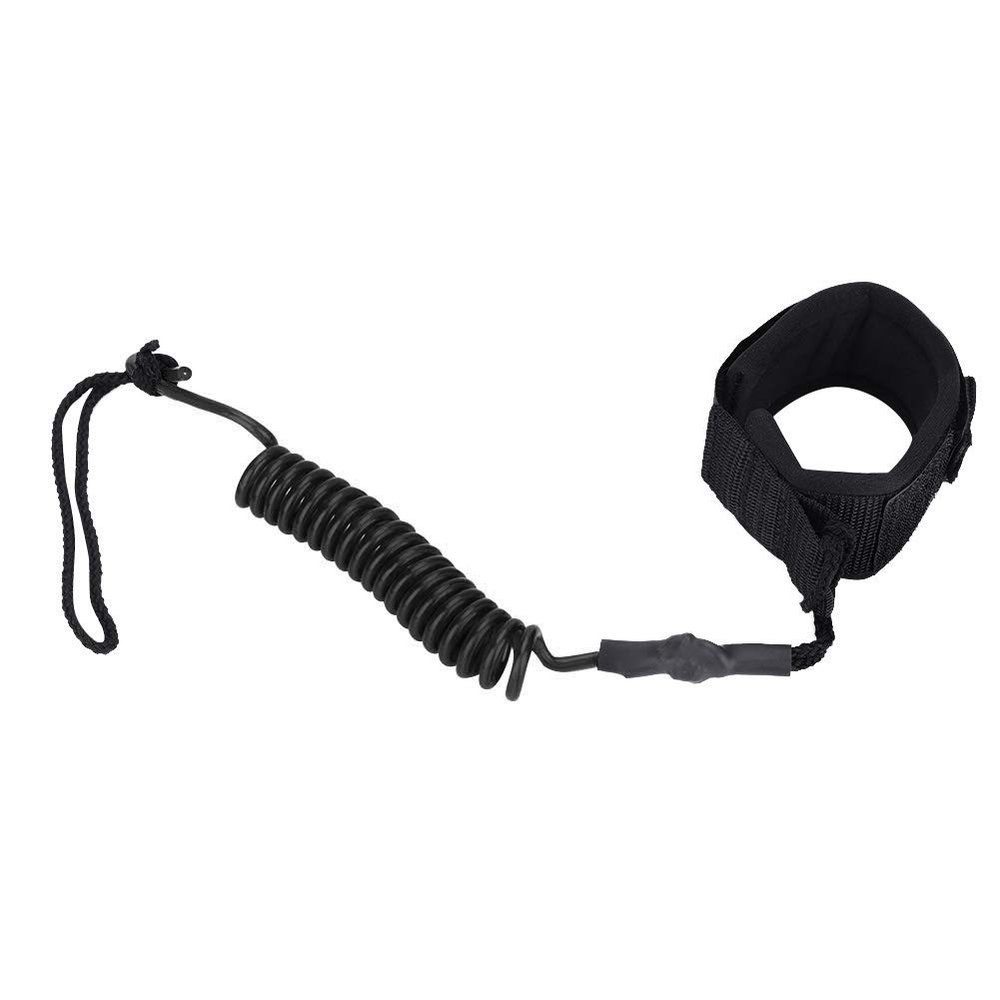 Haofy Surfboard Leash Straight Surf, Body Board Leash, Stand Up Paddle Board 5Mm Coiled Spring Leg Foot Rope Surfing Leash for Surfboard (Black)