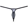 Jaxu Men's Ultra Tiny String Thong Underwear Teardrop-shaped Pouch Tangas Minimum Coverage Underpants Ice Silk T-back Light Gray XL view 2