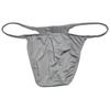 Jaxu Men's Bodybuilding Posing String Bikini Briefs Underwear Male Contour Pouch Cheeky Briefs Silky Soft Thin Underpants 2-Pack(Gray,Wine Red) L view 3