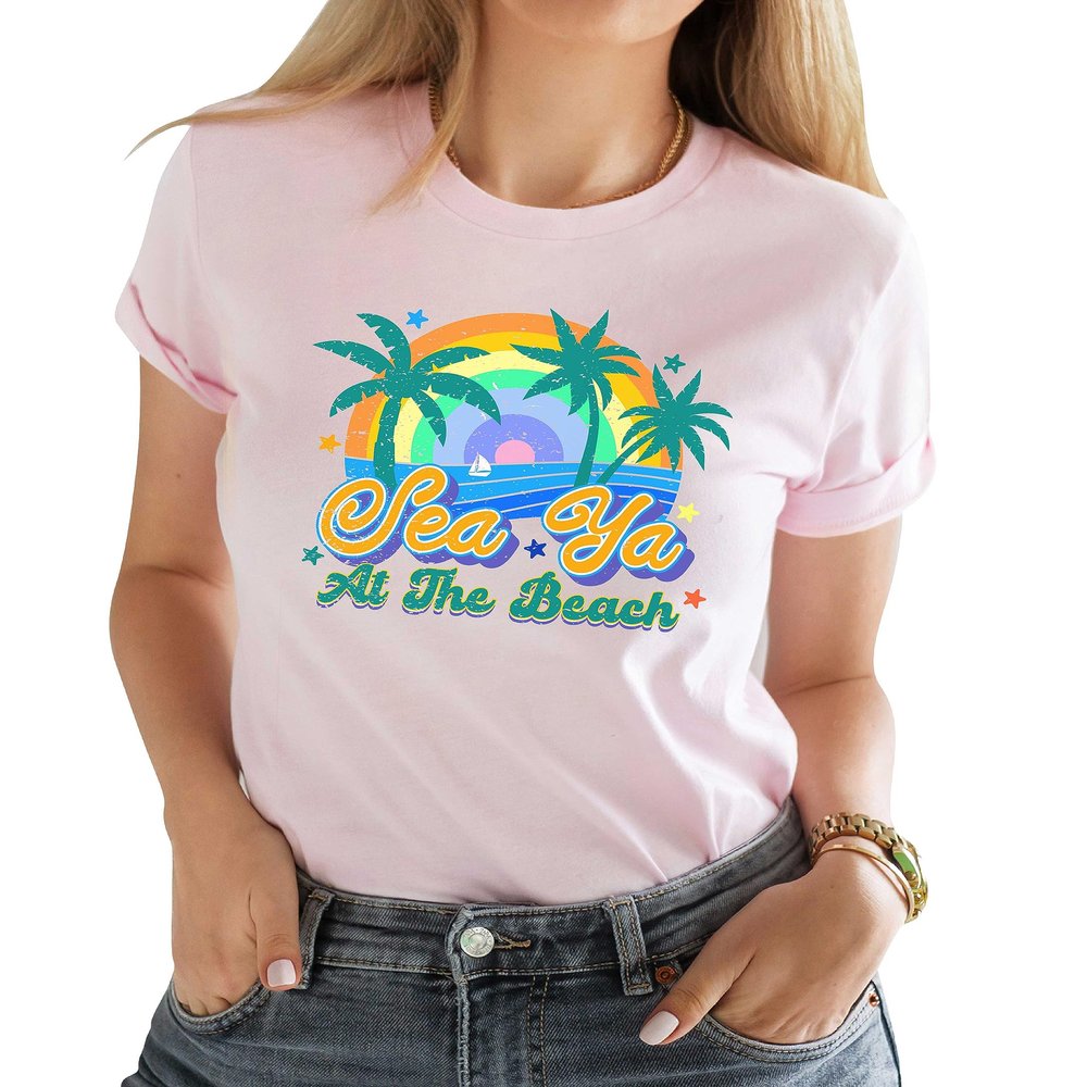 NACRE APPAREL Sea Ya at The Beach Shirt Summer Beach Vacation Holiday Vacay Mode Shirt #00173-83