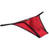 Jaxu Mens Ultra Tiny Bikini Briefs Underwear Male Contour Pouch Cheeky Briefs Open Side Ice Silk Underpants Sheer Bottoms Red XL view 2