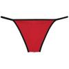 Jaxu Mens Ultra Tiny Bikini Briefs Underwear Male Contour Pouch Cheeky Briefs Open Side Ice Silk Underpants Sheer Bottoms Red XL view 3
