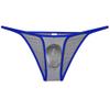 Jaxu Mens Ultra Tiny Bikini Briefs Underwear Male Contour Pouch Cheeky Briefs Open Side Ice Silk Underpants Sheer Bottoms Gray XL view 1