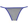 Jaxu Mens Ultra Tiny Bikini Briefs Underwear Male Contour Pouch Cheeky Briefs Open Side Ice Silk Underpants Sheer Bottoms Gray XL view 3