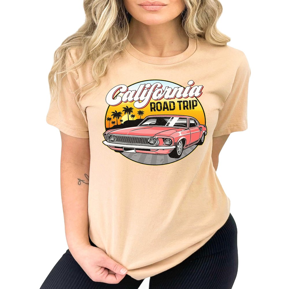 Retro California Shirt Road Trip Vintage Car Travel Lover Vacation T-Shirt #00090-82