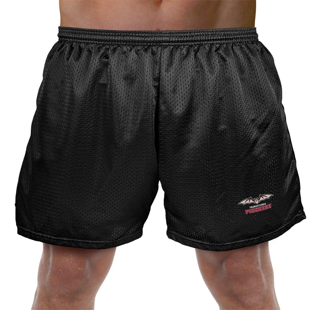 Campus Lab Transylvania University Primary Mark Men's Adult Athletic Gym Shorts 7" Inseam, Black, Small