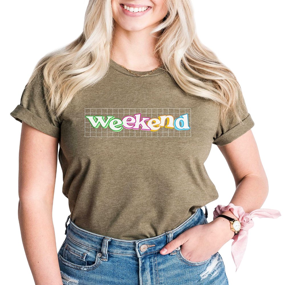 NACRE APPAREL Weekend Shirt Saturday Sunday Fun T-Shirt Vacation Mode #00049-74