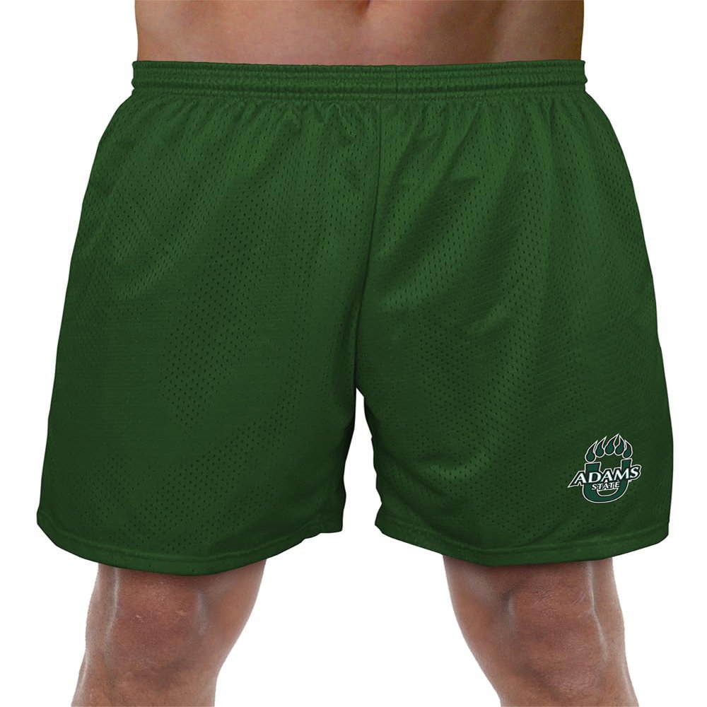 Adams State University Primary Mark Men's Adult Athletic Gym Shorts 7" Inseam, Hunter Green, Large