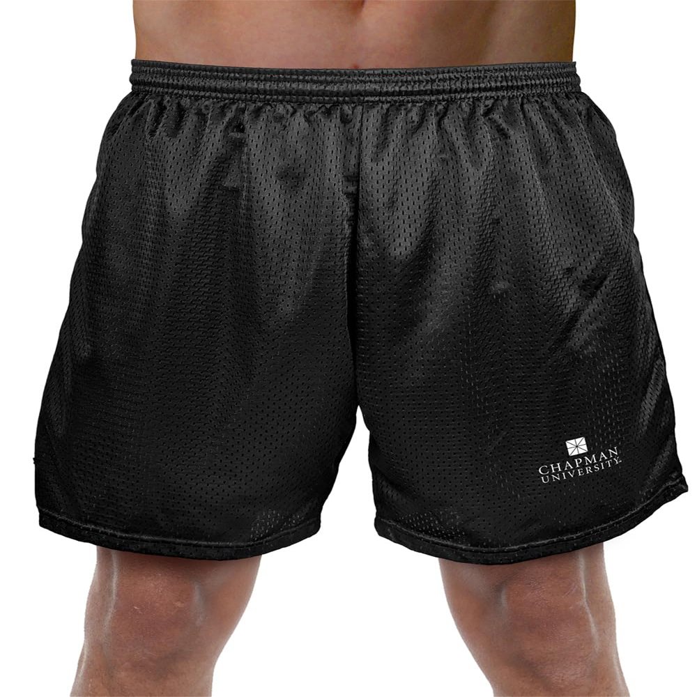 Campus Lab Chapman University Primary Mark Men's Adult Athletic Gym Shorts 7" Inseam, Black, Large