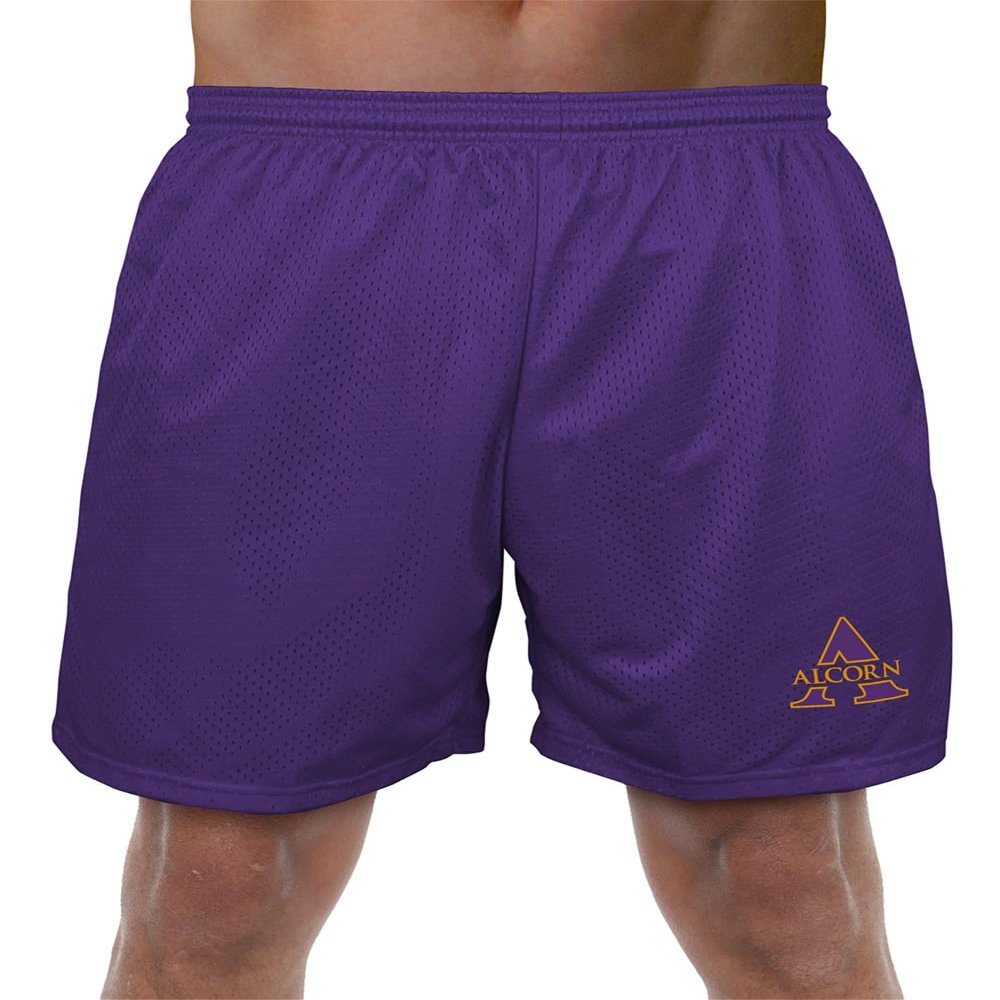 AS University Primary Mark Men's Adult Athletic Gym Shorts 7" Inseam, Purple, X-Large