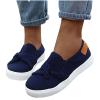 Ladmiple Platform Shoes For Women 70S Style Womens Low Top Canvas Sneakers Slip On Casual Walking Shoes Dressy Summer Fashion Comfortable Non Slip Flats Loafers view 2