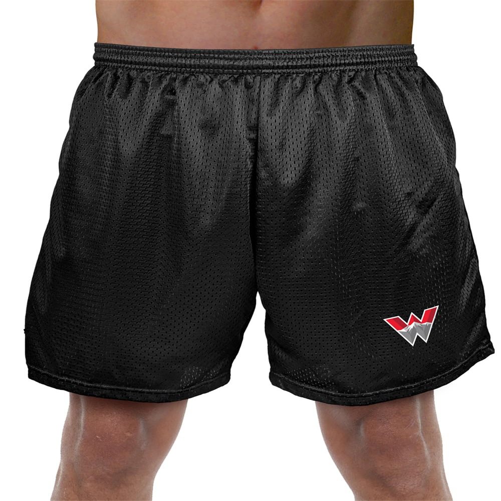 Campus Lab Western Colorado University Primary Mark Men's Adult Athletic Gym Shorts 7" Inseam, Black, X-Large