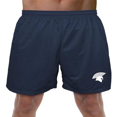 Campus Lab Missouri Baptist University Primary Mark Men's Adult Athletic Gym Shorts 7" Inseam, Navy, Medium