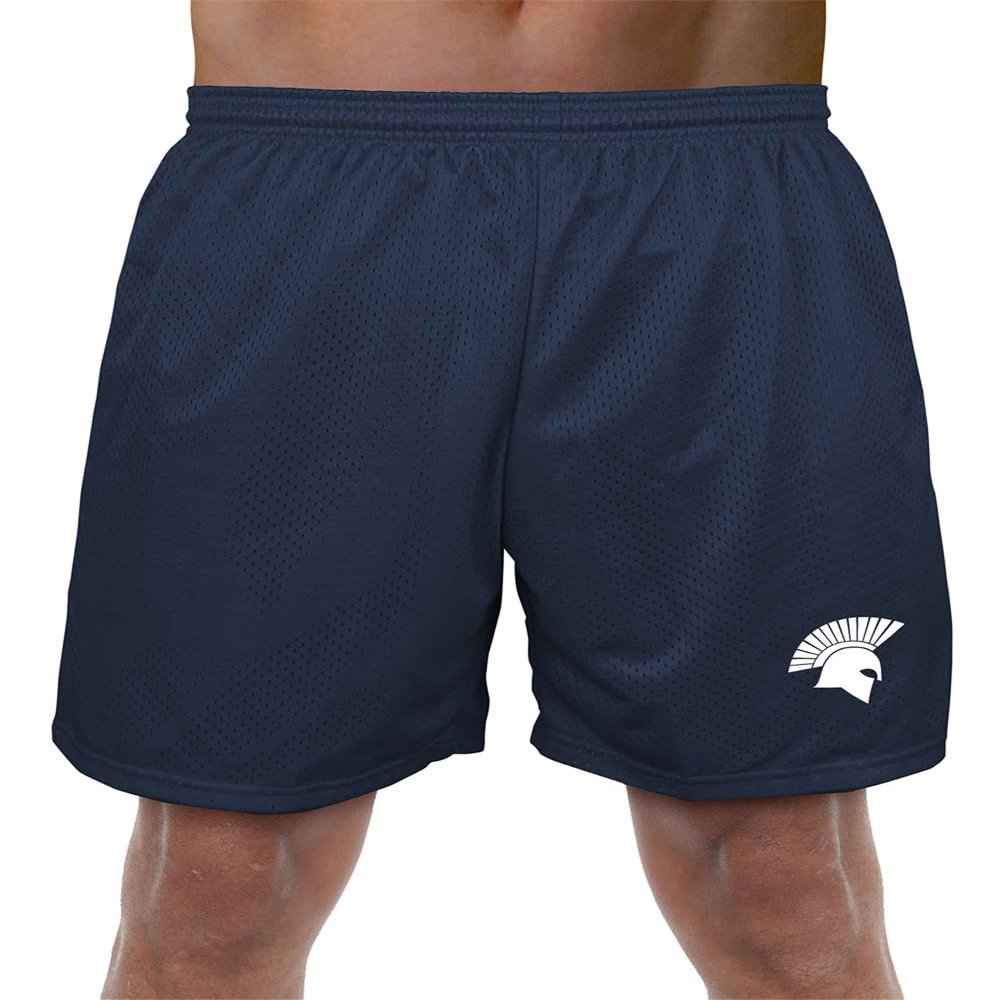 Campus Lab Missouri Baptist University Primary Mark Men's Adult Athletic Gym Shorts 7" Inseam, Navy, Medium