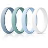 Egnaro Women's Bridal Rings Sets, Thin and Stackable Rings Silicone Women Wedding BandsRubber Promise Rings for Gift, Anniversary Ring for Work Out- 2.5mm Width - 1.8mm Thick view 1