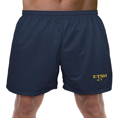 Campus Lab East Tennessee State University Primary Mark Men's Adult Athletic Gym Shorts 7" Inseam, Navy, Large