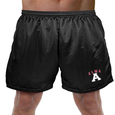 Campus Lab Alma College Primary Mark Men's Adult Athletic Gym Shorts 7" Inseam, Black, X-Large